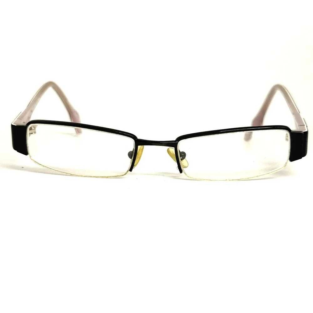Morel Koali 6312K Black Mauve Rectangular Semi-Rimless Eyeglass Frames 49-18-140